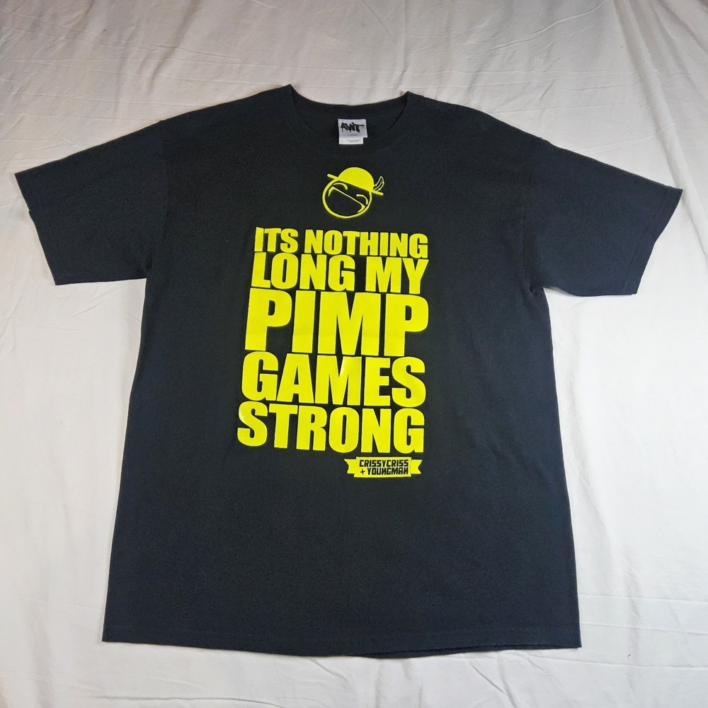 AVIT Crissy Criss + Youngman T-Shirt Black Size Large Drum & Bass DJ Graphic Tee